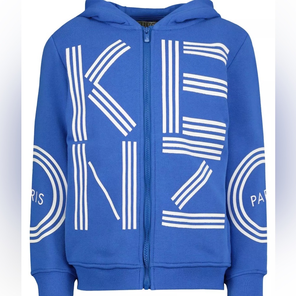 KENZO KIDS SWEAT JACKET BLUE FOR BOYS SIZE 14A